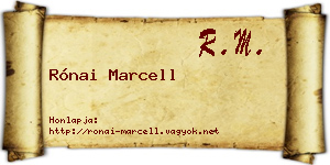 Rónai Marcell névjegykártya